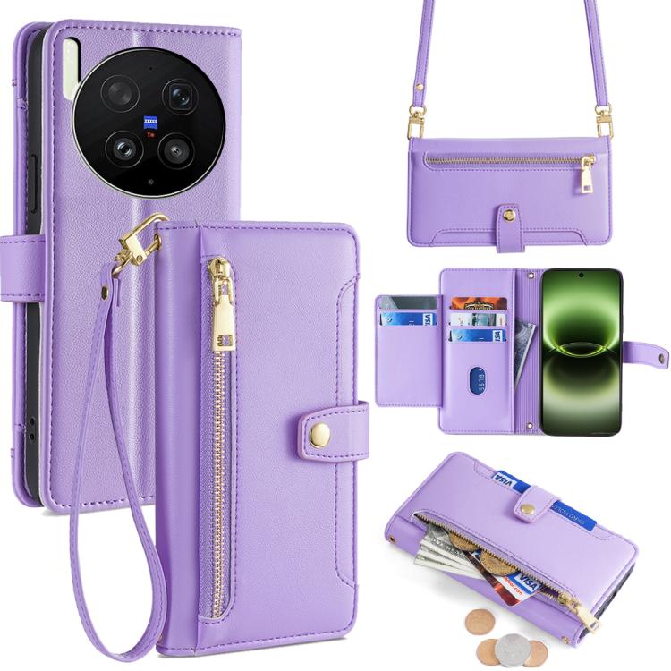 Sheep Texture Cross-body Zipper Wallet Leather Phone Case, For vivo X300s 5G, For vivo V70 FE 5G, For vivo Y05 4G, For vivo Y500i 5G, For vivo X300 Ultra 5G, For vivo S50 Pro mini 5G, For vivo S50 5G, For vivo X300 Pro 5G