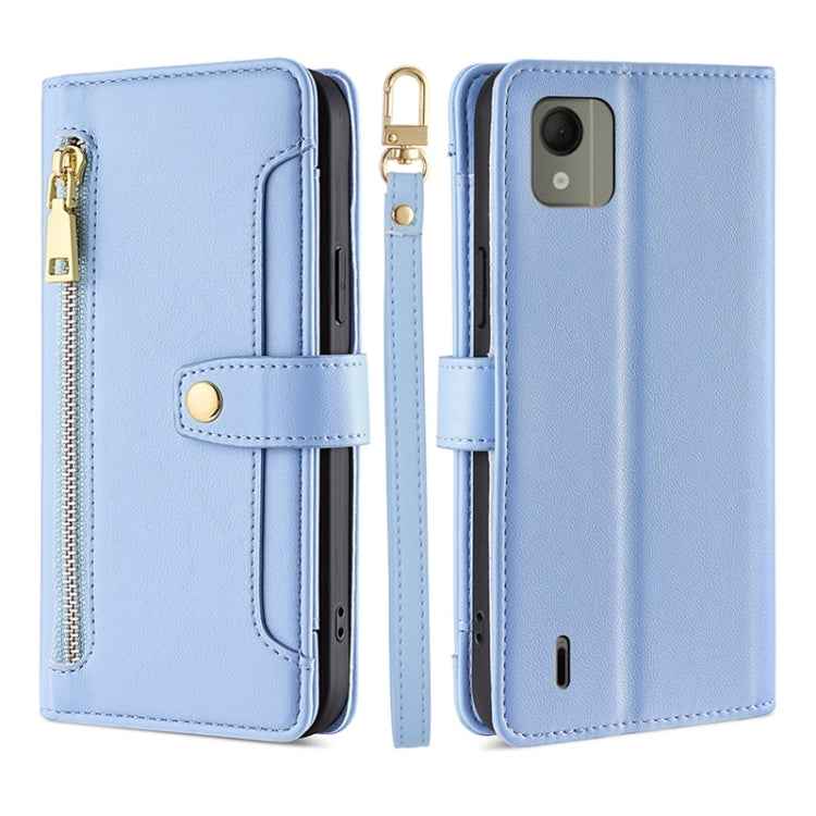 Lite Sheep Texture Cross-body Zipper Wallet Leather Phone Case
