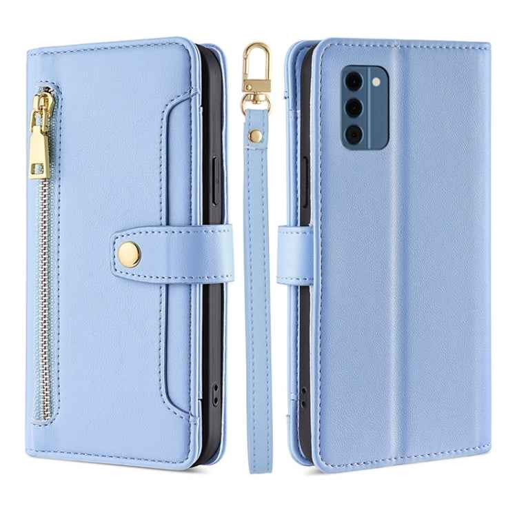 Lite Sheep Texture Cross-body Zipper Wallet Leather Phone Case