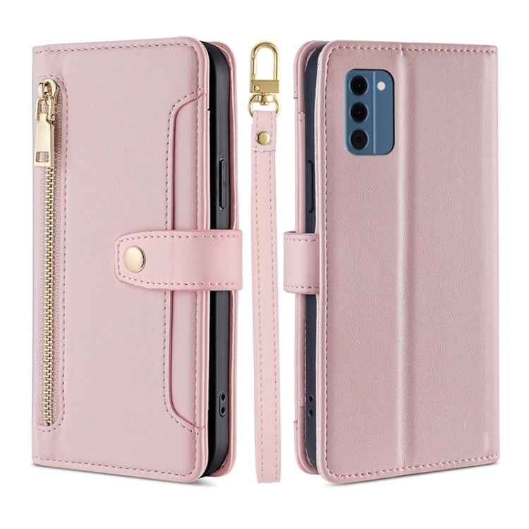 Lite Sheep Texture Cross-body Zipper Wallet Leather Phone Case
