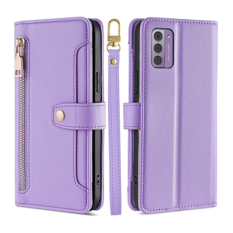 Lite Sheep Texture Cross-body Zipper Wallet Leather Phone Case, For Nokia G11 Plus, For Nokia G42 5G, For Nokia C02 TA-1522, For Nokia C300 4G US Edition, For Nokia C110 4G