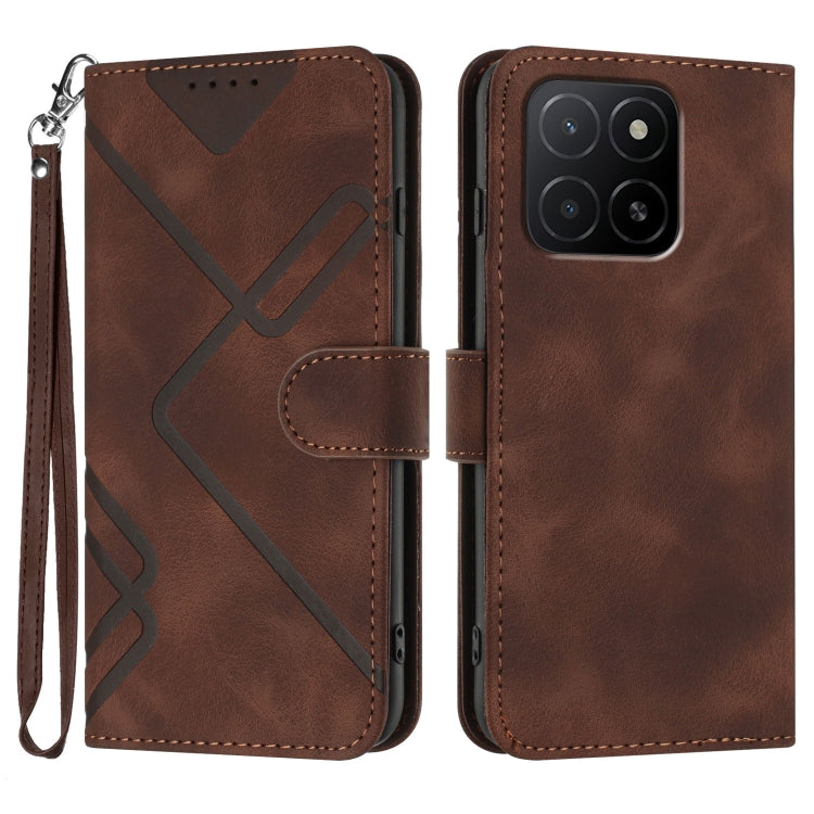 Line Pattern Skin Feel Leather Phone Case