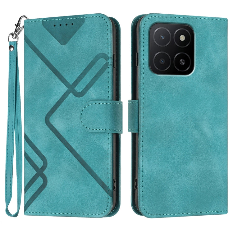 Line Pattern Skin Feel Leather Phone Case