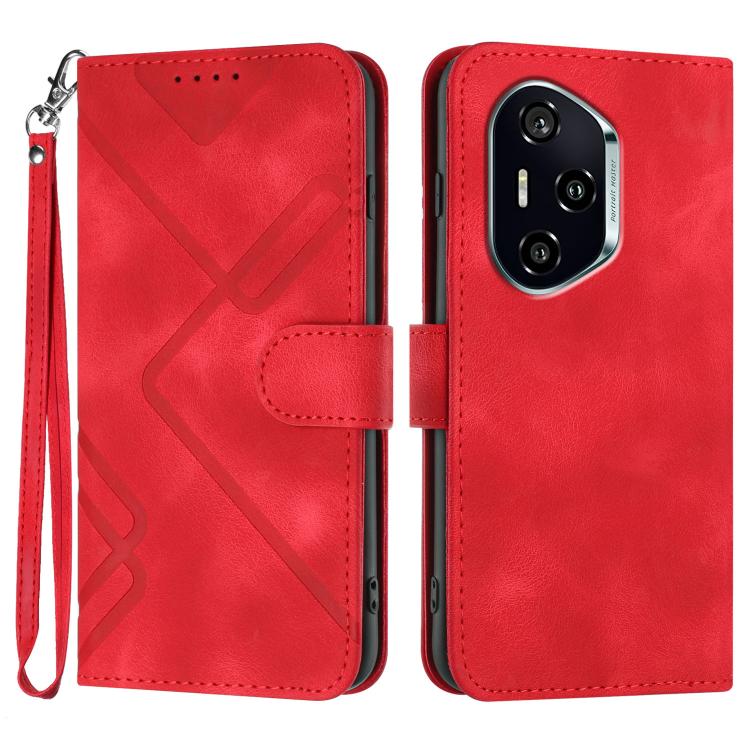 Line Pattern Skin Feel Leather Phone Case