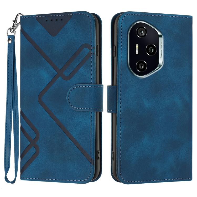Line Pattern Skin Feel Leather Phone Case