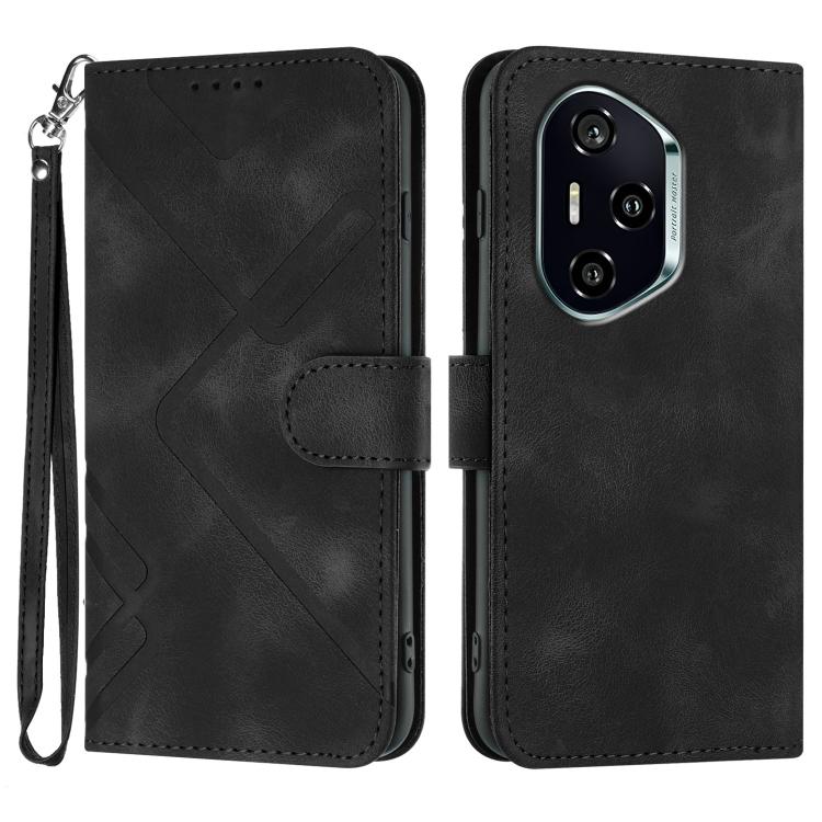 Line Pattern Skin Feel Leather Phone Case