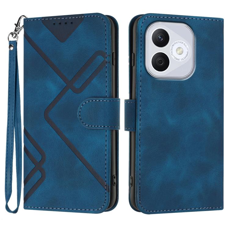Line Pattern Skin Feel Leather Phone Case