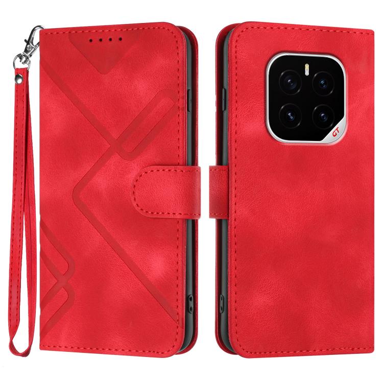 Line Pattern Skin Feel Leather Phone Case