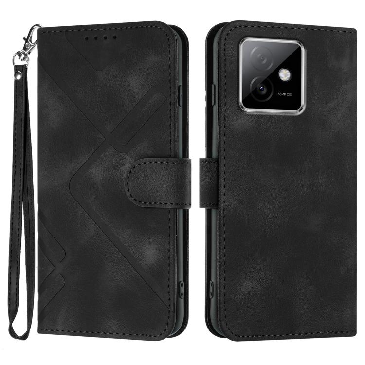 Line Pattern Skin Feel Leather Phone Case