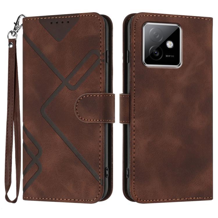 Line Pattern Skin Feel Leather Phone Case