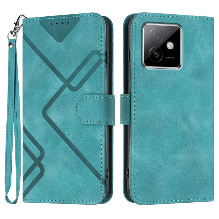 Line Pattern Skin Feel Leather Phone Case