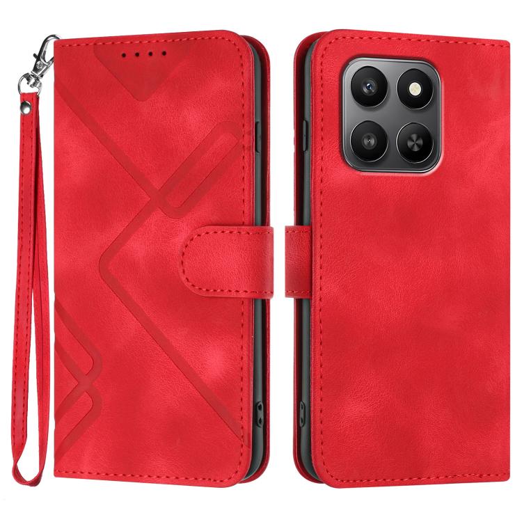 Line Pattern Skin Feel Leather Phone Case