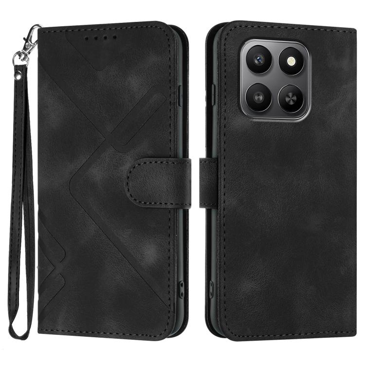 Line Pattern Skin Feel Leather Phone Case