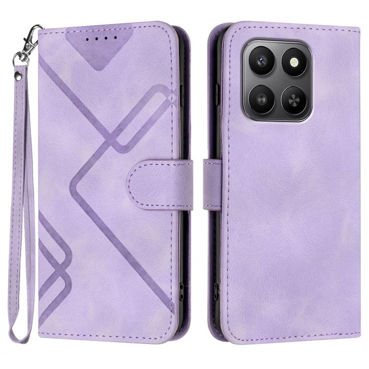 Line Pattern Skin Feel Leather Phone Case