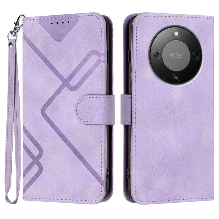 Line Pattern Skin Feel Leather Phone Case