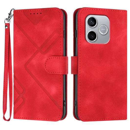Line Pattern Skin Feel Leather Phone Case, For Honor 600 Lite Global, For Honor X8d 4G, For Honor Play 60A 5G, For Honor 500 / 500 Pro Global 155.8mm, For Honor X5c 4G / X5c Plus, For Honor Magic8 Pro, For Honor Magic8, For Honor X70 5G / X9d 5G