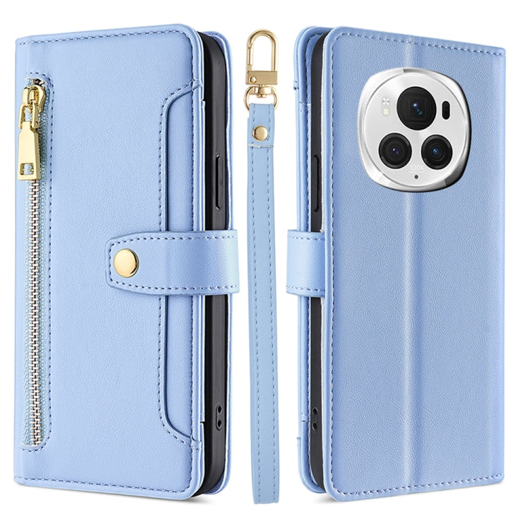 Sheep Texture Cross-body Zipper Wallet Leather Phone Case, For Honor 200 5G, For Honor 200 Pro 5G, For Honor 200 Lite 5G Global, For Honor Magic6 Pro 5G, For Honor Magic6 5G, For Honor X50i 5G / 9 Lite
