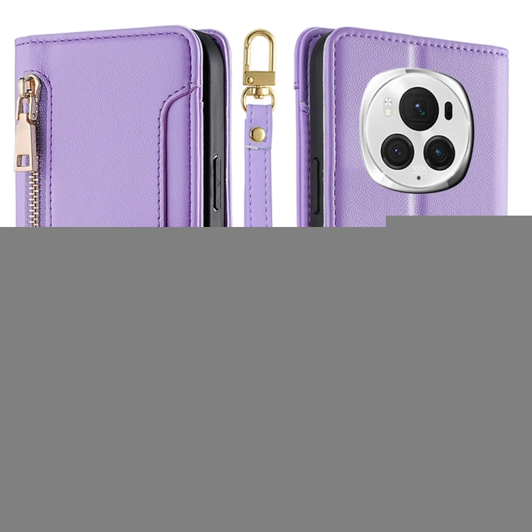 Sheep Texture Cross-body Zipper Wallet Leather Phone Case, For Honor 200 5G, For Honor 200 Pro 5G, For Honor 200 Lite 5G Global, For Honor Magic6 Pro 5G, For Honor Magic6 5G, For Honor X50i 5G / 9 Lite