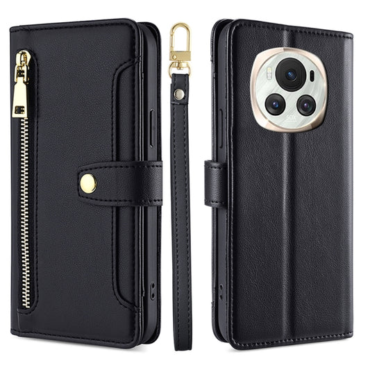 Sheep Texture Cross-body Zipper Wallet Leather Phone Case, For Honor Magic6 5G, For Honor X50i 5G / 9 Lite