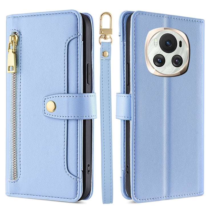 Sheep Texture Cross-body Zipper Wallet Leather Phone Case, For Honor 200 5G, For Honor 200 Pro 5G, For Honor 200 Lite 5G Global, For Honor Magic6 Pro 5G, For Honor Magic6 5G, For Honor X50i 5G / 9 Lite
