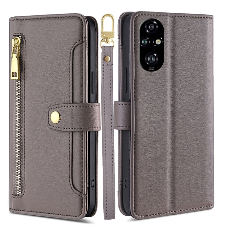 Sheep Texture Cross-body Zipper Wallet Leather Phone Case, For Honor 200 5G, For Honor 200 Pro 5G, For Honor 200 Lite 5G Global, For Honor Magic6 Pro 5G, For Honor Magic6 5G, For Honor X50i 5G / 9 Lite