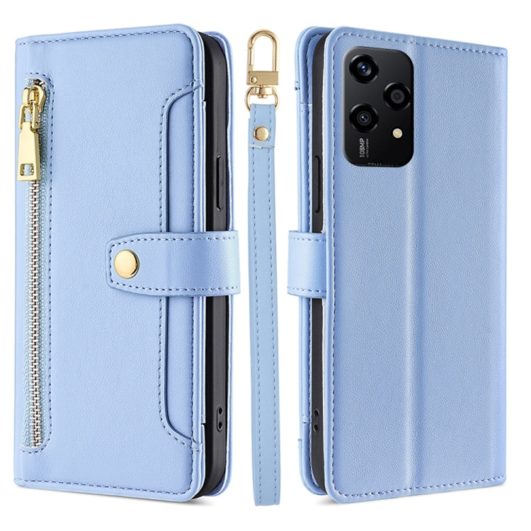 Sheep Texture Cross-body Zipper Wallet Leather Phone Case, For Honor 200 5G, For Honor 200 Pro 5G, For Honor 200 Lite 5G Global, For Honor Magic6 Pro 5G, For Honor Magic6 5G, For Honor X50i 5G / 9 Lite