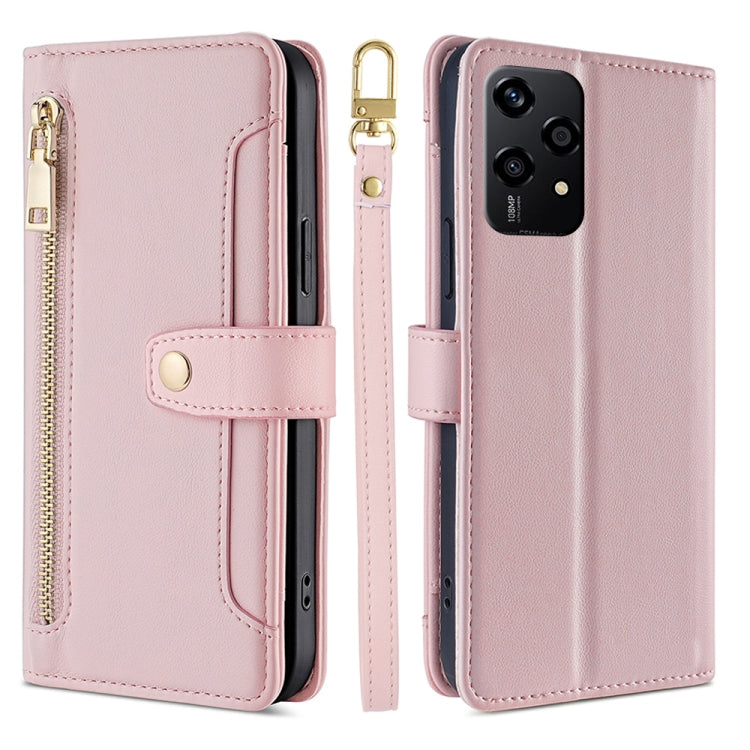 Sheep Texture Cross-body Zipper Wallet Leather Phone Case, For Honor 200 5G, For Honor 200 Pro 5G, For Honor 200 Lite 5G Global, For Honor Magic6 Pro 5G, For Honor Magic6 5G, For Honor X50i 5G / 9 Lite