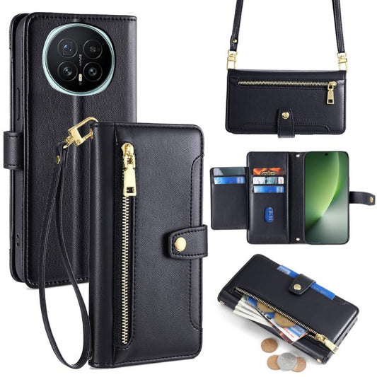 Sheep Texture Cross-body Zipper Wallet Leather Phone Case, For Honor Magic8, For Honor 400 Smart 5G, For Honor X70 5G, For Honor X6c 4G, For Honor X60 GT 5G, For Honor 400 Pro Global 160.8mm, For Honor 400 Global 156.5mm, For Honor X8c 4G