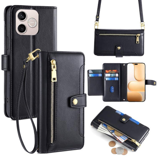 Sheep Texture Cross-body Zipper Wallet Leather Phone Case, For Honor 600 Lite Global, For Honor Magic8 Pro Air 5G, For Honor Power2, For Honor Win 5G, For Honor X8d 4G, For Honor X5c 4G, For Honor Magic8 Pro, For Honor Magic8
