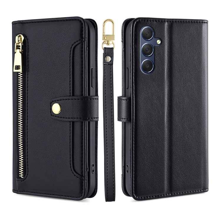 Sheep Texture Cross-body Zipper Wallet Leather Phone Case, For Samsung Galaxy M34 5G / F34 5G, For Samsung Galaxy S23 FE 5G, For Samsung Galaxy M54 5G, For Samsung Galaxy F14 5G, For Samsung Galaxy A34 5G, For Samsung Galaxy A54 5G                     ...