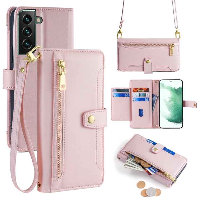Sheep Texture Cross-body Zipper Wallet Leather Phone Case, For Samsung Galaxy A13 4G, For Samsung Galaxy M52 5G, For Samsung Galaxy S22+ 5G, For Samsung Galaxy S22 5G, For Samsung Galaxy A13 5G, For Samsung Galaxy A52 5G / 4G / A52s 5G                 ...