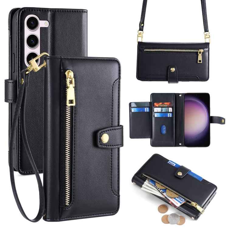 Sheep Texture Cross-body Zipper Wallet Leather Phone Case, For Samsung Galaxy M55 5G, For Samsung Galaxy M15, For Samsung Galaxy Xcover 7 5G, For Samsung Galaxy S24 Ultra 5G, For Samsung Galaxy S24+ 5G, For Samsung Galaxy S24 5G, For Samsung Galaxy A05...
