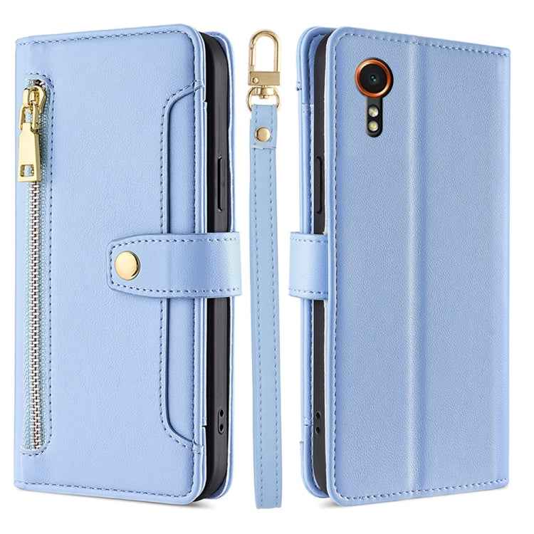Sheep Texture Cross-body Zipper Wallet Leather Phone Case, For Samsung Galaxy M55 5G, For Samsung Galaxy M15, For Samsung Galaxy Xcover 7 5G, For Samsung Galaxy S24 Ultra 5G, For Samsung Galaxy S24+ 5G, For Samsung Galaxy S24 5G, For Samsung Galaxy A05...