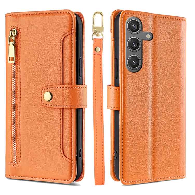 Sheep Texture Cross-body Zipper Wallet Leather Phone Case, For Samsung Galaxy M55 5G, For Samsung Galaxy M15, For Samsung Galaxy Xcover 7 5G, For Samsung Galaxy S24 Ultra 5G, For Samsung Galaxy S24+ 5G, For Samsung Galaxy S24 5G, For Samsung Galaxy A05...