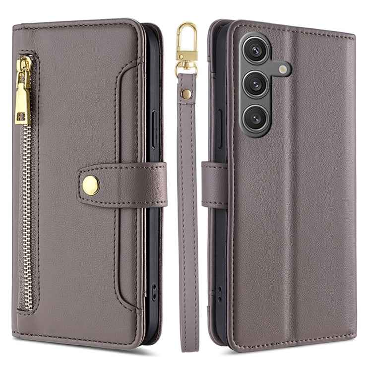 Sheep Texture Cross-body Zipper Wallet Leather Phone Case, For Samsung Galaxy M55 5G, For Samsung Galaxy M15, For Samsung Galaxy Xcover 7 5G, For Samsung Galaxy S24 Ultra 5G, For Samsung Galaxy S24+ 5G, For Samsung Galaxy S24 5G, For Samsung Galaxy A05...