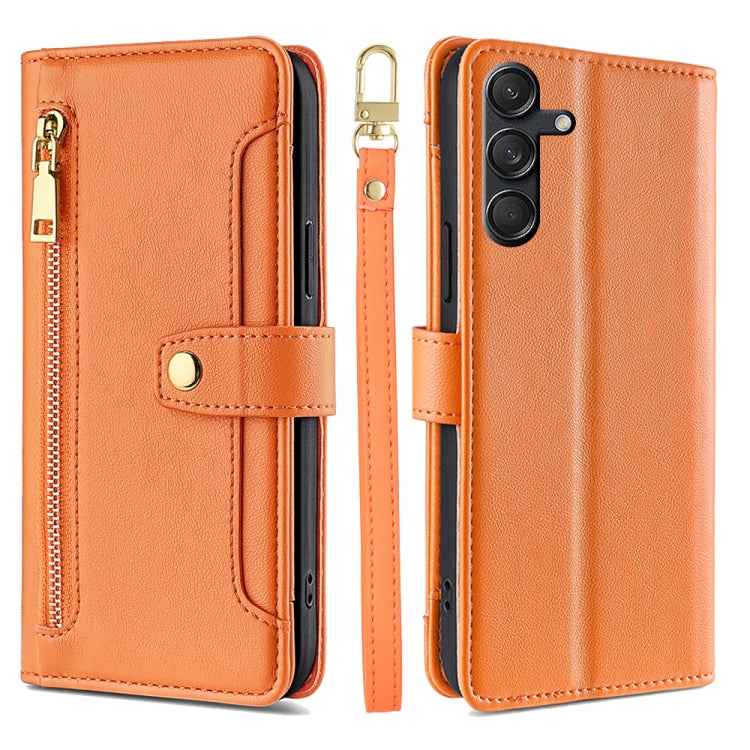 Sheep Texture Cross-body Zipper Wallet Leather Phone Case, For Samsung Galaxy M55 5G, For Samsung Galaxy M15, For Samsung Galaxy Xcover 7 5G, For Samsung Galaxy S24 Ultra 5G, For Samsung Galaxy S24+ 5G, For Samsung Galaxy S24 5G, For Samsung Galaxy A05...