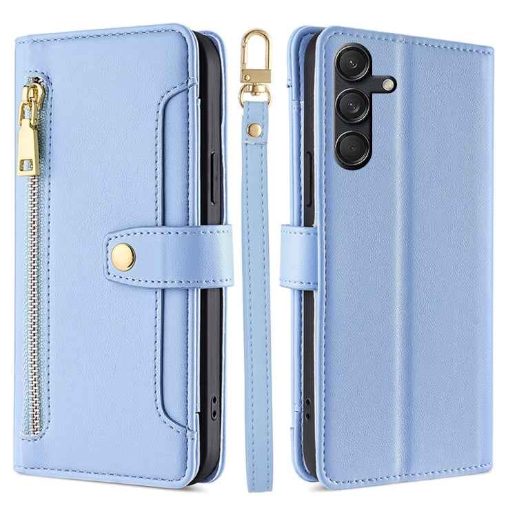 Sheep Texture Cross-body Zipper Wallet Leather Phone Case, For Samsung Galaxy M55 5G, For Samsung Galaxy M15, For Samsung Galaxy Xcover 7 5G, For Samsung Galaxy S24 Ultra 5G, For Samsung Galaxy S24+ 5G, For Samsung Galaxy S24 5G, For Samsung Galaxy A05...