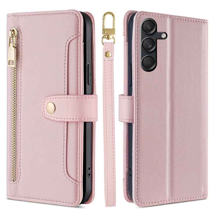 Sheep Texture Cross-body Zipper Wallet Leather Phone Case, For Samsung Galaxy M55 5G, For Samsung Galaxy M15, For Samsung Galaxy Xcover 7 5G, For Samsung Galaxy S24 Ultra 5G, For Samsung Galaxy S24+ 5G, For Samsung Galaxy S24 5G, For Samsung Galaxy A05...