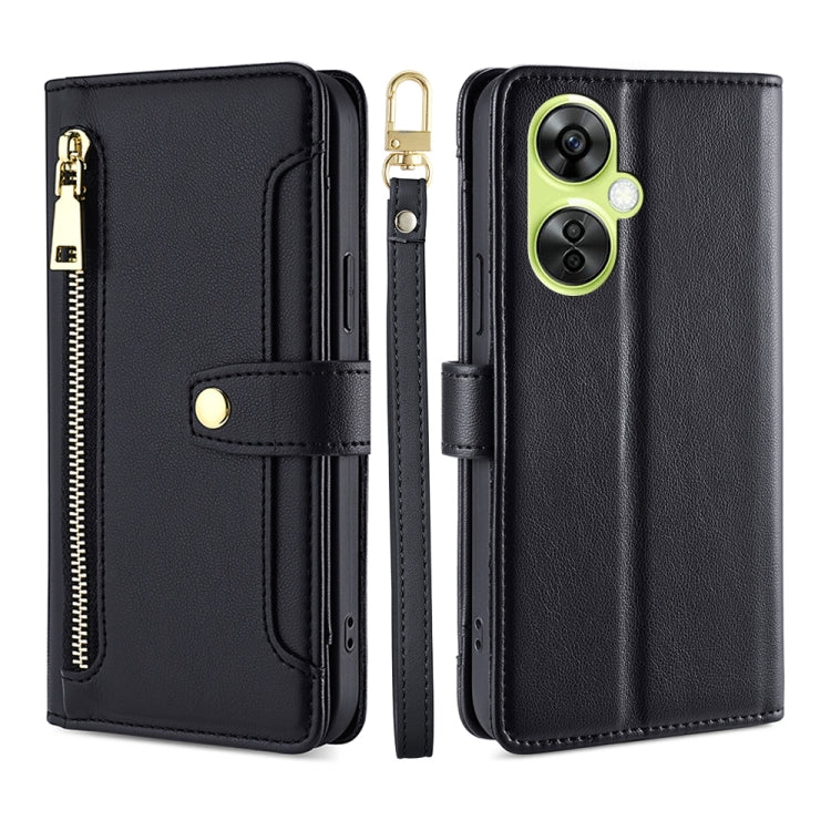 Sheep Texture Cross-body Zipper Wallet Leather Phone Case, For OnePlus Ace 3V 5G, For OnePlus Nord CE4, For OnePlus Ace 2 Pro, For OnePlus Nord CE3 5G, For OnePlus Nord CE 3 Lite 5G