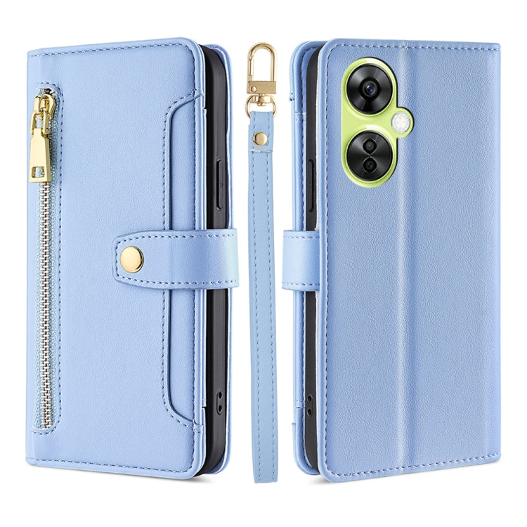 Sheep Texture Cross-body Zipper Wallet Leather Phone Case, For OnePlus Ace 3V 5G, For OnePlus Nord CE4, For OnePlus Ace 2 Pro, For OnePlus Nord CE3 5G, For OnePlus Nord CE 3 Lite 5G