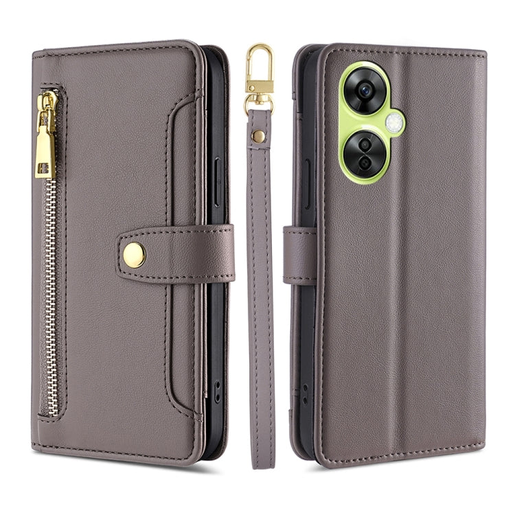 Sheep Texture Cross-body Zipper Wallet Leather Phone Case, For OnePlus Ace 3V 5G, For OnePlus Nord CE4, For OnePlus Ace 2 Pro, For OnePlus Nord CE3 5G, For OnePlus Nord CE 3 Lite 5G