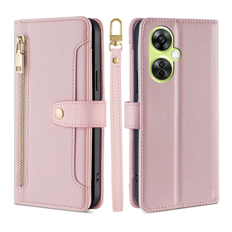 Sheep Texture Cross-body Zipper Wallet Leather Phone Case, For OnePlus Ace 3V 5G, For OnePlus Nord CE4, For OnePlus Ace 2 Pro, For OnePlus Nord CE3 5G, For OnePlus Nord CE 3 Lite 5G