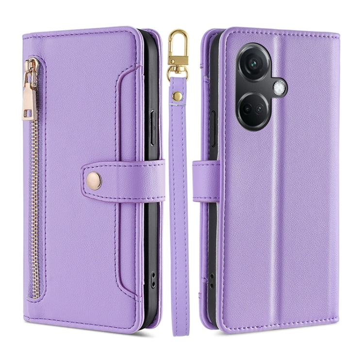 Sheep Texture Cross-body Zipper Wallet Leather Phone Case, For OnePlus Ace 3V 5G, For OnePlus Nord CE4, For OnePlus Ace 2 Pro, For OnePlus Nord CE3 5G, For OnePlus Nord CE 3 Lite 5G
