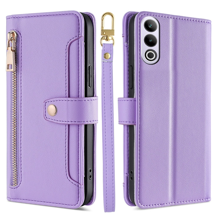 Sheep Texture Cross-body Zipper Wallet Leather Phone Case, For OnePlus Nord CE 4 Lite 5G, For OnePlus Ace 3V 5G, For OnePlus Nord CE4, For OnePlus Ace 2 Pro, For OnePlus Nord CE3 5G, For OnePlus Nord CE 3 Lite 5G