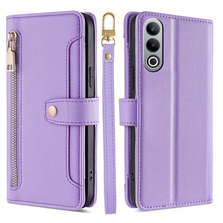 Sheep Texture Cross-body Zipper Wallet Leather Phone Case, For OnePlus Nord CE 4 Lite 5G, For OnePlus Ace 3V 5G, For OnePlus Nord CE4, For OnePlus Ace 2 Pro, For OnePlus Nord CE3 5G, For OnePlus Nord CE 3 Lite 5G