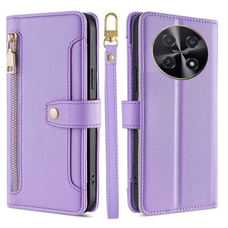 Sheep Texture Cross-body Zipper Wallet Leather Phone Case, For Huawei nova 14 Pro 5G, For Huawei nova 14 5G, For Huawei Pura 70 Pro / 70 Pro+ 5G, For Huawei Pura 70 Ultra 5G, For Huawei nova 12i 4G, For Huawei Pura 70 5G, For Huawei nova 12 5G         ...