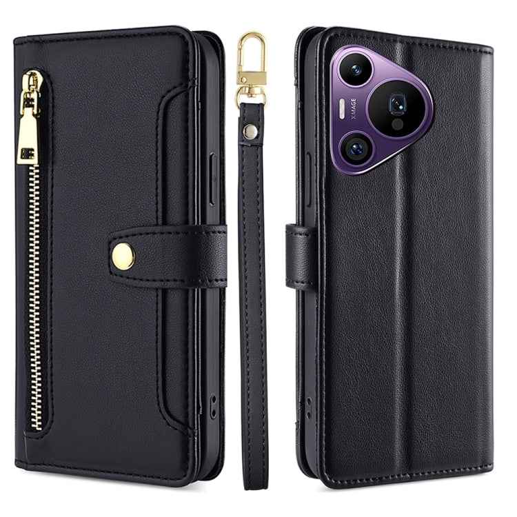 Sheep Texture Cross-body Zipper Wallet Leather Phone Case, For Huawei nova 14 Pro 5G, For Huawei nova 14 5G, For Huawei Pura 70 Pro / 70 Pro+ 5G, For Huawei Pura 70 Ultra 5G, For Huawei nova 12i 4G, For Huawei Pura 70 5G, For Huawei nova 12 5G         ...