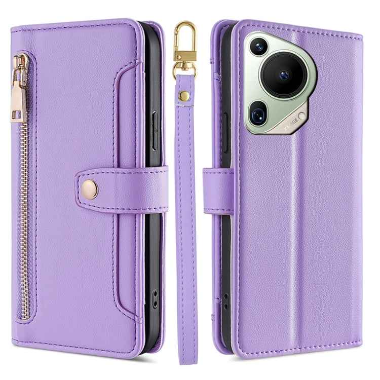 Sheep Texture Cross-body Zipper Wallet Leather Phone Case, For Huawei nova 14 Pro 5G, For Huawei nova 14 5G, For Huawei Pura 70 Pro / 70 Pro+ 5G, For Huawei Pura 70 Ultra 5G, For Huawei nova 12i 4G, For Huawei Pura 70 5G, For Huawei nova 12 5G         ...