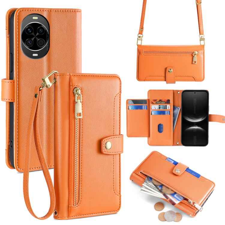 Sheep Texture Cross-body Zipper Wallet Leather Phone Case, For Huawei nova 14 Pro 5G, For Huawei nova 14 5G, For Huawei Pura 70 Pro / 70 Pro+ 5G, For Huawei Pura 70 Ultra 5G, For Huawei nova 12i 4G, For Huawei Pura 70 5G, For Huawei nova 12 5G         ...