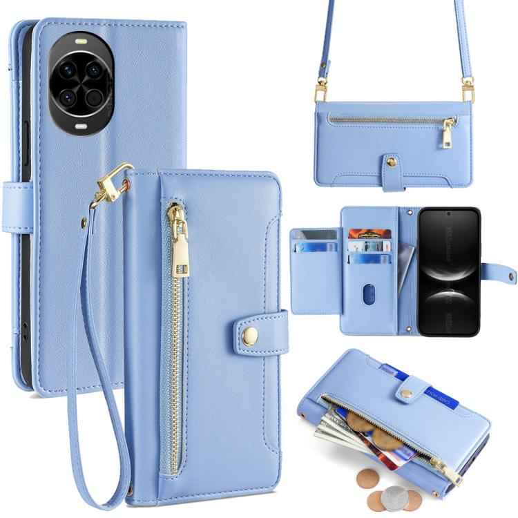 Sheep Texture Cross-body Zipper Wallet Leather Phone Case, For Huawei nova 14 Pro 5G, For Huawei nova 14 5G, For Huawei Pura 70 Pro / 70 Pro+ 5G, For Huawei Pura 70 Ultra 5G, For Huawei nova 12i 4G, For Huawei Pura 70 5G, For Huawei nova 12 5G         ...